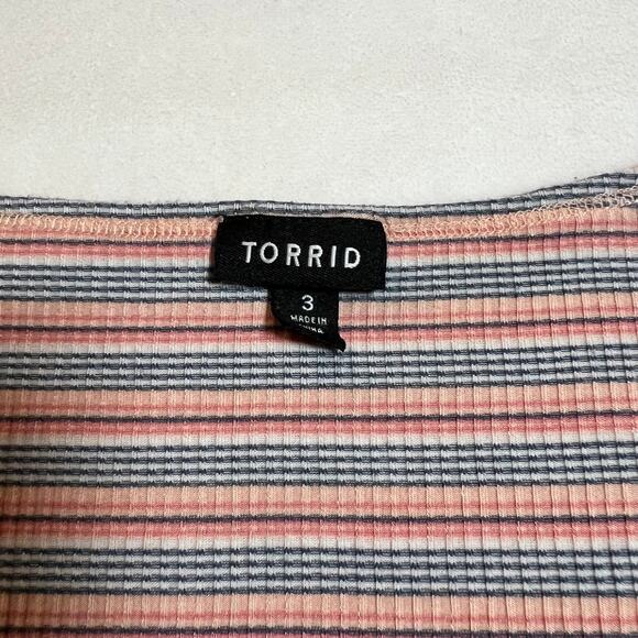 Torrid Striped Ribbed Bodycon Dress Size 3X Scoop Neck Summer Casual Mulitcolor - Picture 7 of 11